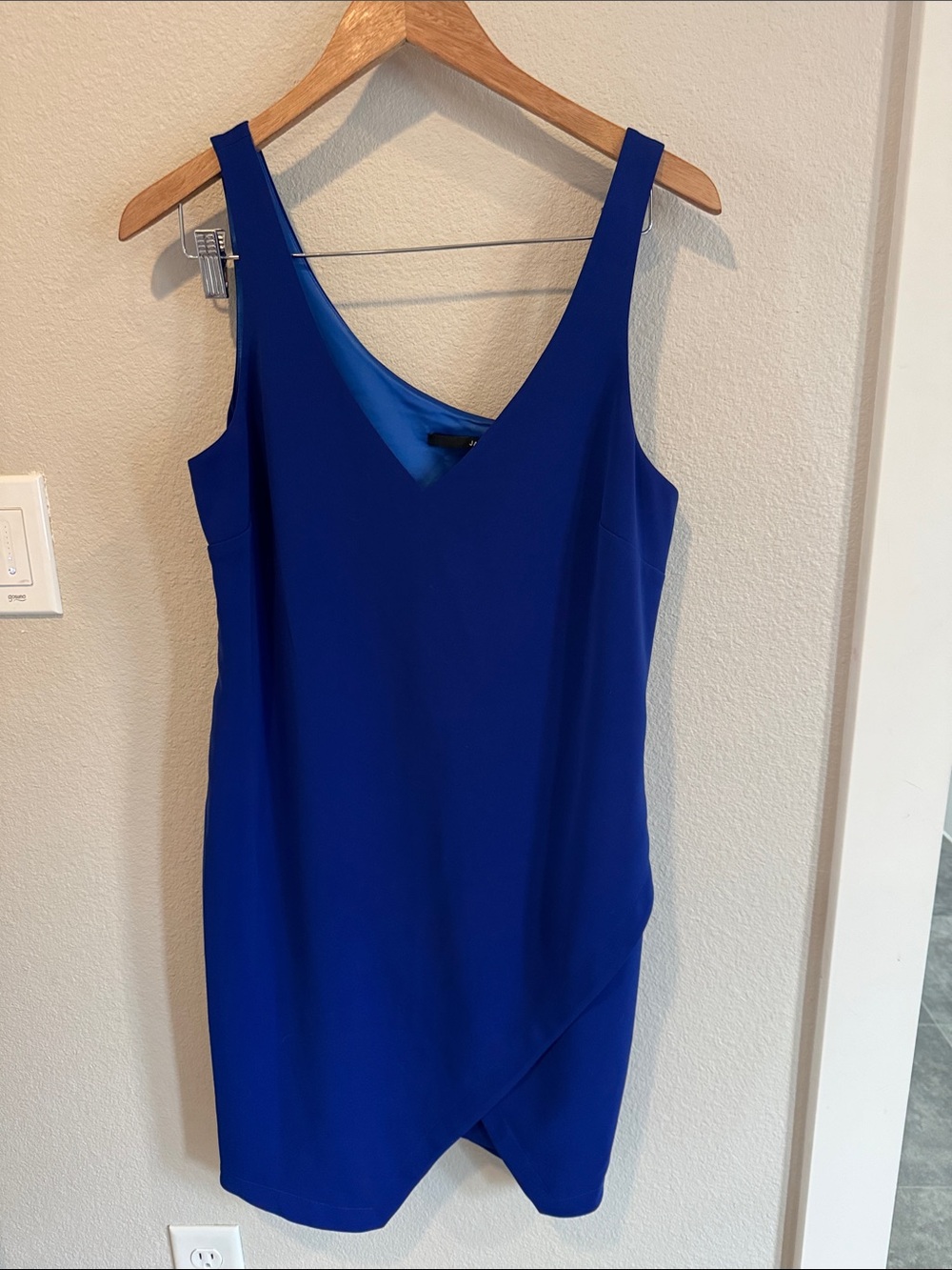 JAYGODFREY Cobalt Blue Sleeveless V-Neck Mini Dress